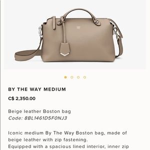 FENDI by the way medium bag in Dove gray color